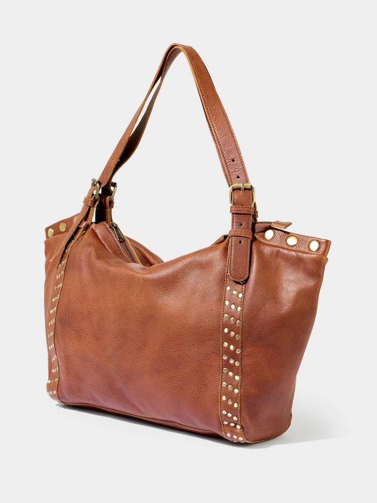 Bolso de cuero lavado con hebillas y tachuelas de Joe Browns - Imagen 2 de 6