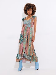 Joe Browns Blue Patchwork Lace Maxi Dress - Image 3 of 8