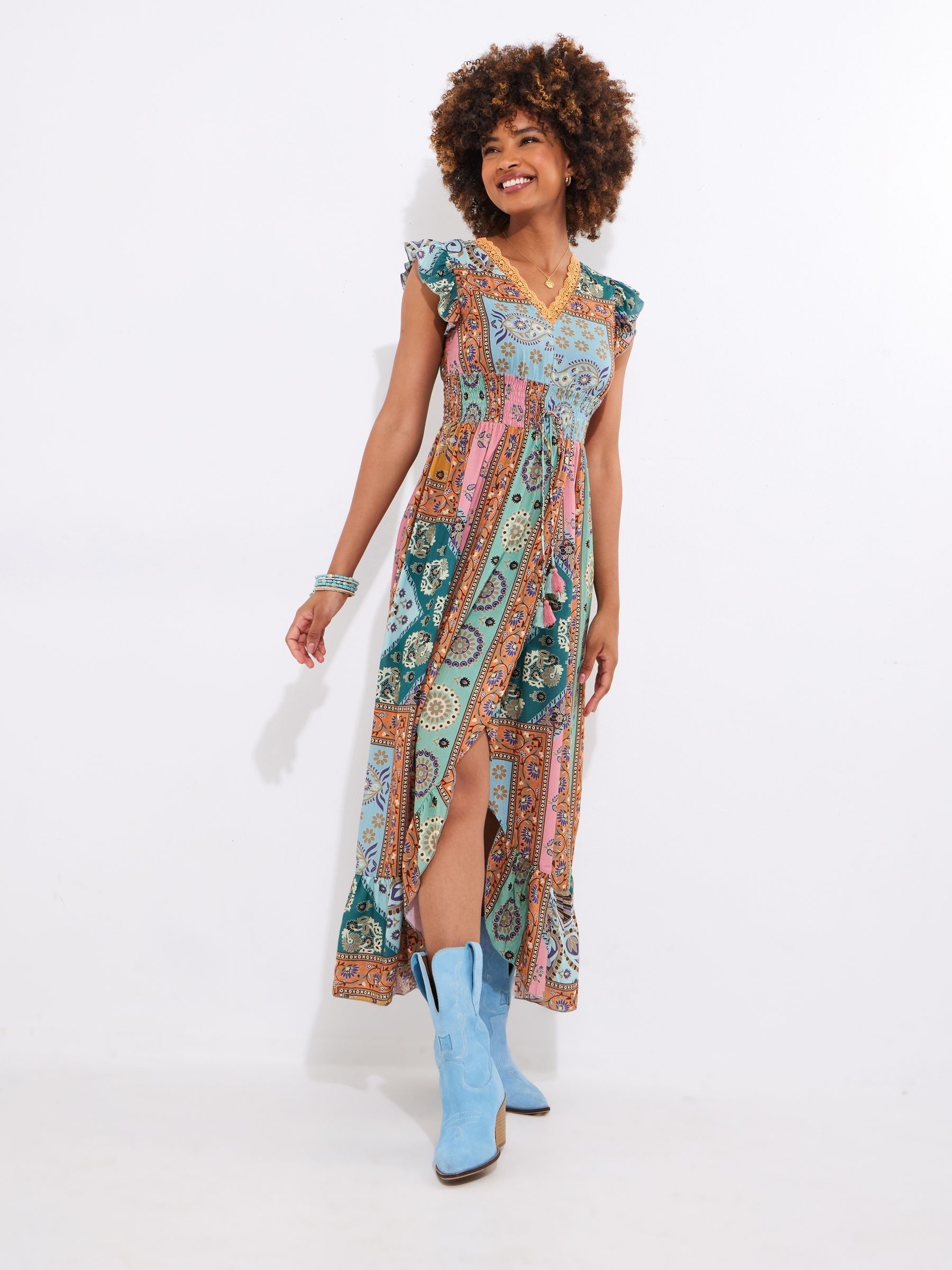 Buy Joe Browns Blue Patchwork Lace Maxi Dress from Next USA