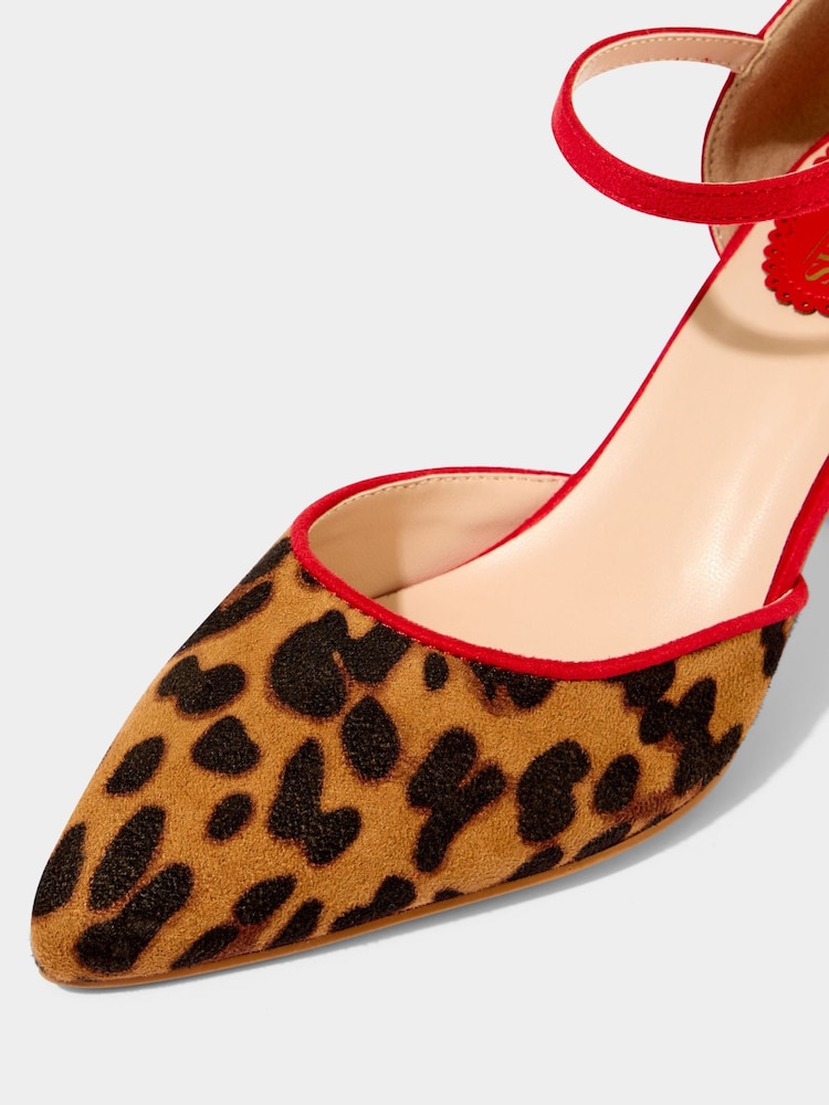 strapless open back dress Red Patent Leopard Detail High Heels main image 1