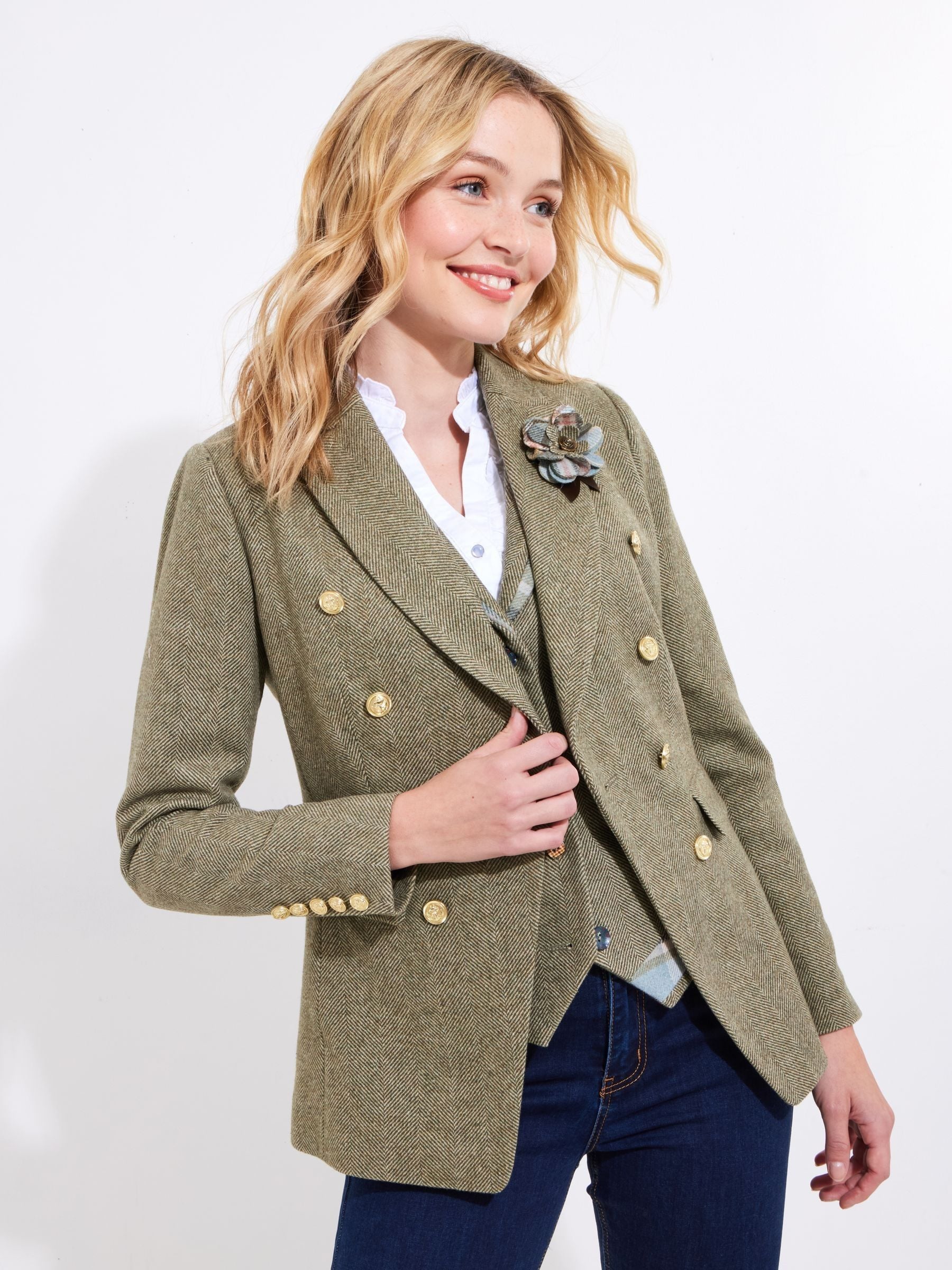 Buy Joe Browns Green Heritage Corsage Tweed Jacket from Next USA