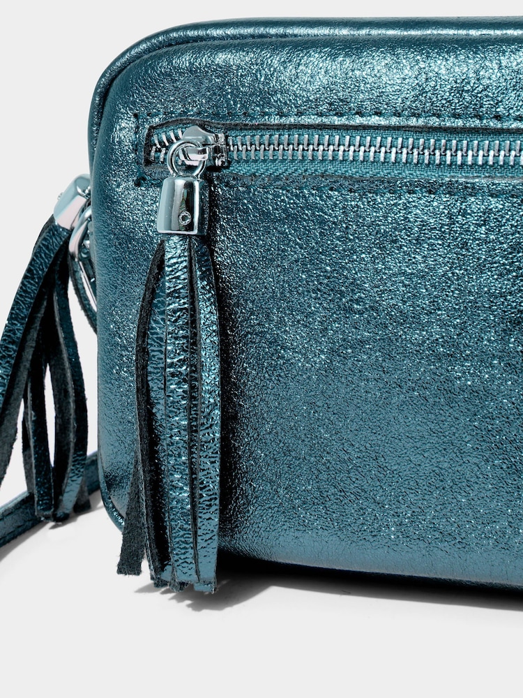 Joe Browns Dark green Mini Leather Cross-Body Bag - Image 3 of 3