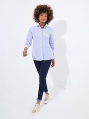 Joe Browns Blue Daisy Embroidered Stripe 100% Cotton Shirt - Image 3 of 5