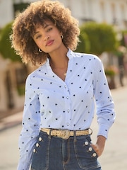 Joe Browns Blue Heart Embroidered 100% Cotton Shirt - Image 1 of 7