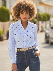 Joe Browns Blue Heart Embroidered 100% Cotton Shirt - Image 5 of 7