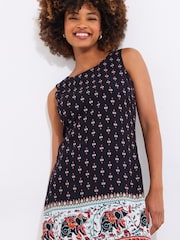 Joe Browns Black Elephant Print Sleeveless Long Line Top - Image 4 of 5