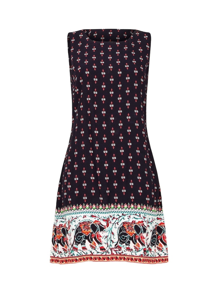 Joe Browns Black Elephant Print Sleeveless Long Line Top - Image 5 of 5