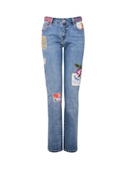 Joe Browns Blue Limited Edition Patchwork Straight Leg Jeans - Image 5 of 6