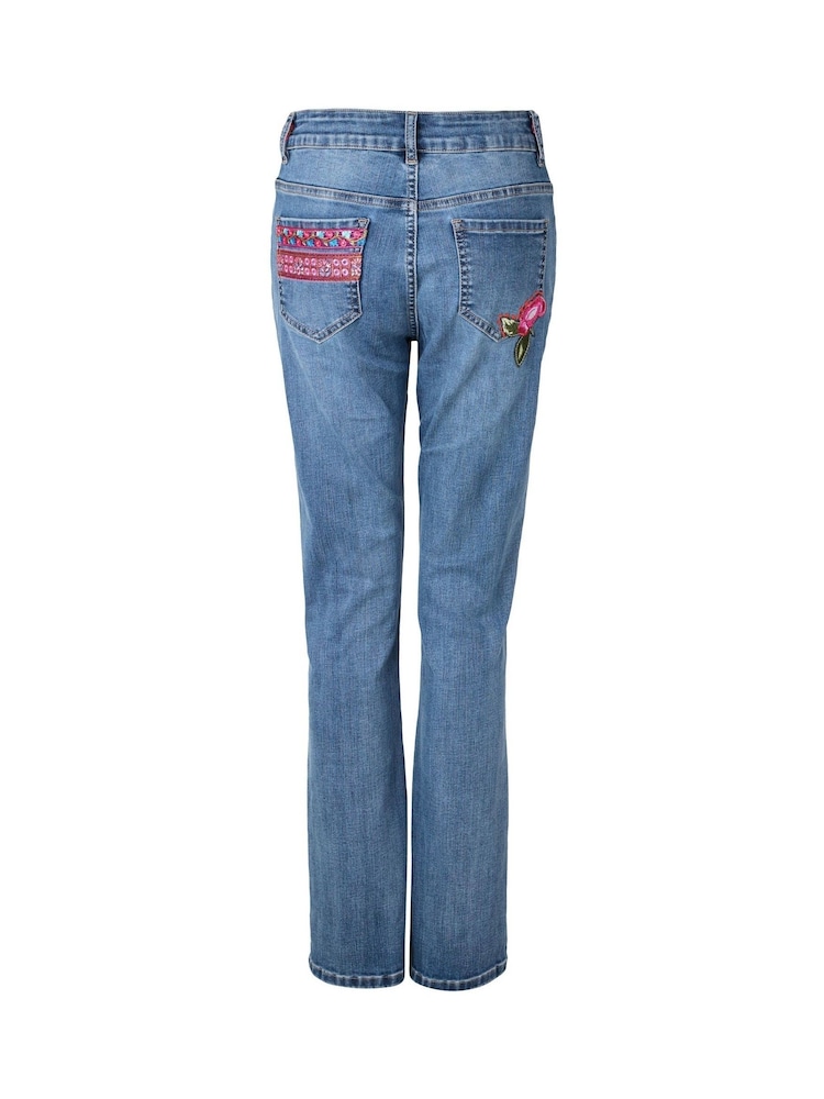 Joe Browns Blue Limited Edition Patchwork Straight Leg Jeans - Image 6 of 6