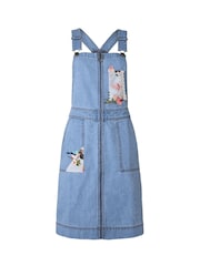 Joe Browns Floral Print Zip Front Denim Pinafore 100% Cotton Dress - Imagen 6 de 6