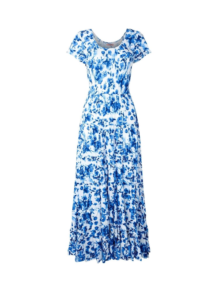 Joe Browns Blue Floral Full Crinkle Maxi Skirt - Image 7 of 7