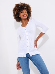 Joe Browns Longline Rouched Front Jersey Top - Imagen 1 de 5