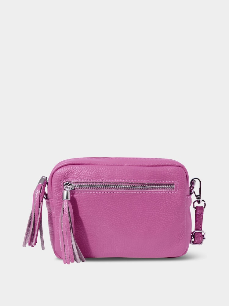 Joe Browns Flamingo Pink Mini Leather Cross-Body Bag - Image 1 of 3
