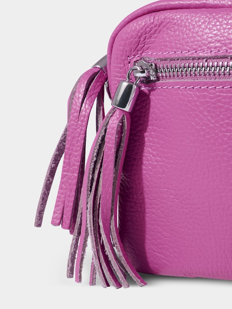 Joe Browns Flamingo Pink Mini Leather Cross-Body Bag - Image 3 of 3