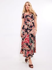Joe Browns Black Flowy Patchwork Maxi Dress - Image 4 of 7