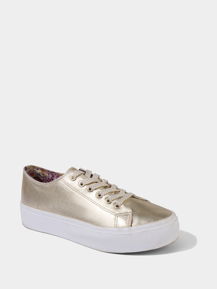 Joe Browns Gold Chunky Platform Pumps - Image 2 of 6