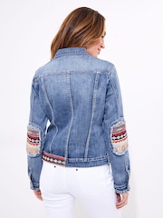 Joe Browns Blue Limited Edition Sequin Stretch Denim Jacket - Image 3 of 5