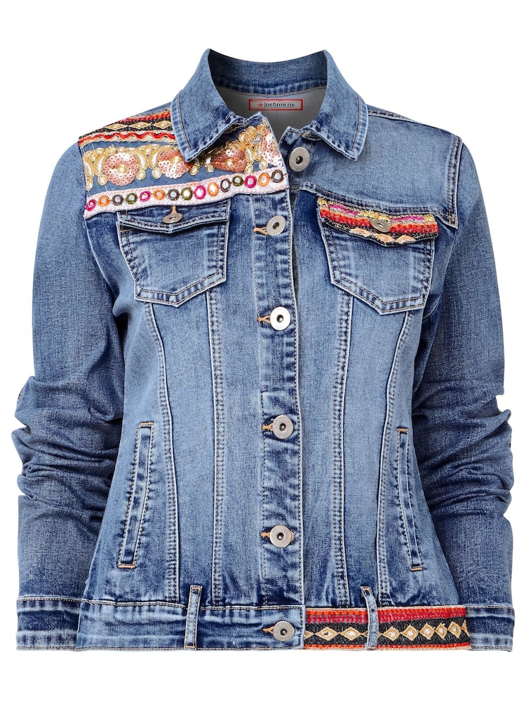 Joe Browns Blue Limited Edition Sequin Stretch Denim Jacket - Image 5 of 5