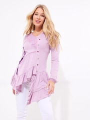 Morado - Joe Browns Frilly Embroidered V-Neck Tunic - Imagen 1 de 5