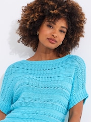 Joe Browns Blue Striped Boat Neck Jumper - Image 5 of 7