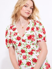 Joe Browns Red Vintage Rose Midi Dress - Image 5 of 7