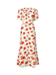 Joe Browns Red Vintage Rose Midi Dress - Image 7 of 7