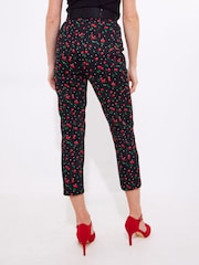 Joe Browns Black Cherry Print Capri Trousers - Image 4 of 6