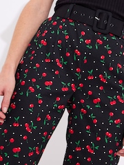 Joe Browns Black Cherry Print Capri Trousers - Image 5 of 6
