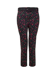 Joe Browns Black Cherry Print Capri Trousers - Image 6 of 6