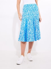 Joe Browns Blue Floral Godet Panel Skater Skirt - Image 2 of 5