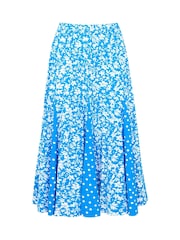 Joe Browns Blue Floral Godet Panel Skater Skirt - Image 5 of 5