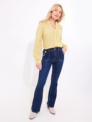 Joe Browns Yellow Vintage Broderie Detail Blouse - Image 4 of 7
