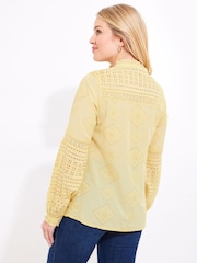 Joe Browns Yellow Vintage Broderie Detail Blouse - Image 5 of 7