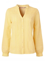 Joe Browns Yellow Vintage Broderie Detail Blouse - Image 7 of 7