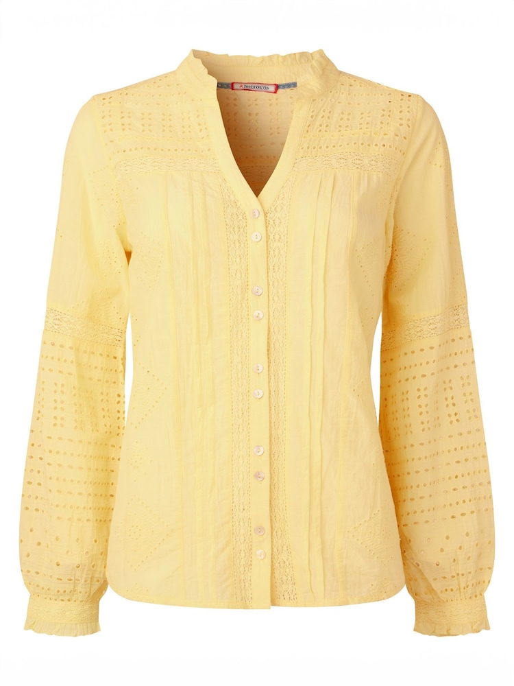 Joe Browns Yellow Vintage Broderie Detail Blouse - Image 7 of 7