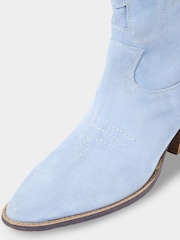 Joe Browns Blue Western Stitch Detail Suede Boots - Image 6 of 6