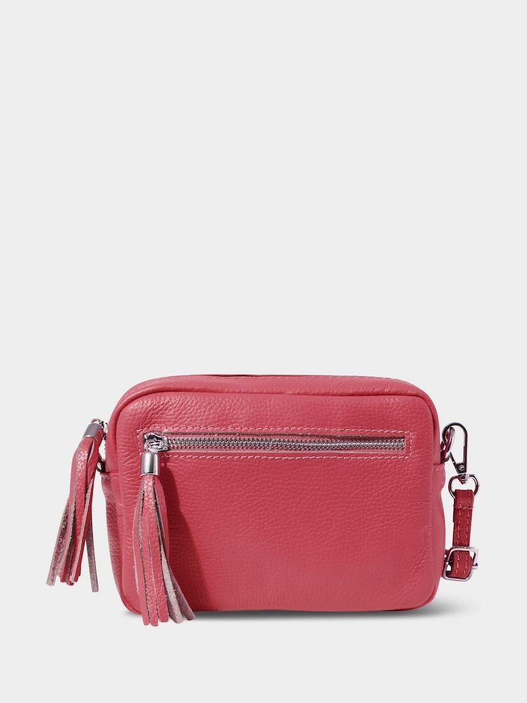 Joe Browns Pink Mini Leather Cross-Body Bag - Image 1 of 3