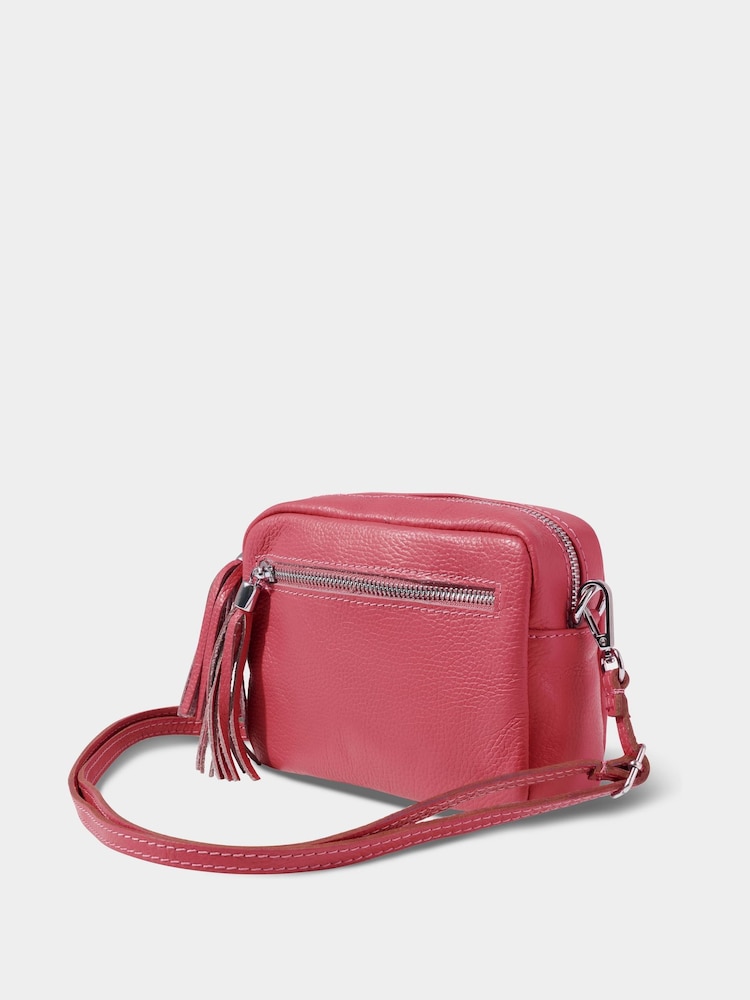 Joe Browns Pink Mini Leather Cross-Body Bag - Image 2 of 3