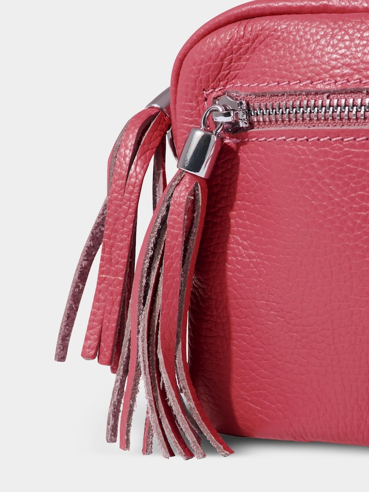 Joe Browns Pink Mini Leather Cross-Body Bag - Image 3 of 3