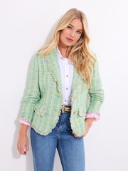 Joe Browns Green Frayed Detail Tweed Jacket - Image 2 of 7