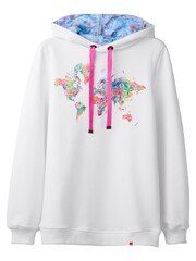 Joe Browns White World Map Graphic 100% Cotton Hoodie - Image 5 of 5