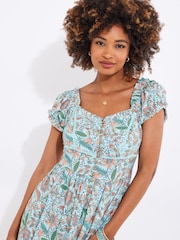 Joe Browns Blue Floral Knee Length Dress - Image 5 of 6