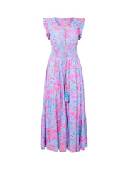 Joe Browns Blue Paisley Shirred Maxi Dress - Image 7 of 7