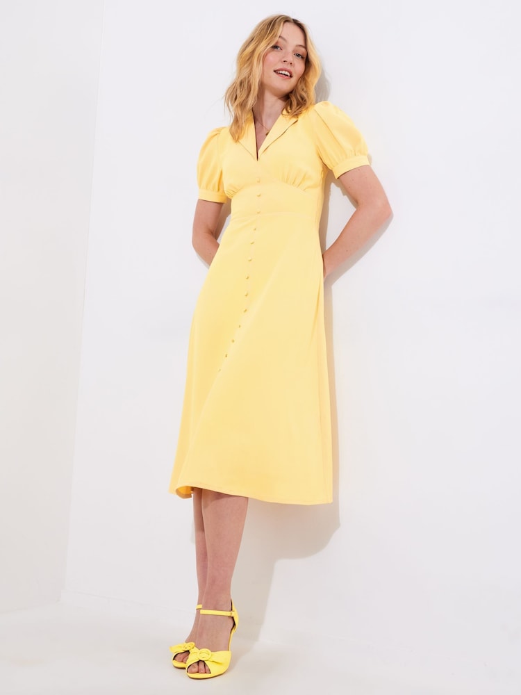 Joe Browns Yellow Vintage Collared Tea Dress - Image 2 of 5