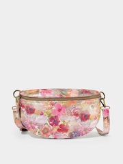 Joe Browns Pink Metallic Floral Leather Bum Bag - Image 1 of 3