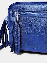 Joe Browns Blue Mini Leather Cross-Body Bag - Image 3 of 3