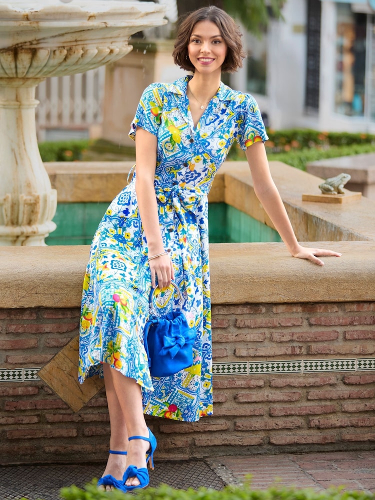 Joe Browns Blue Vintage Tie-Waist Shirt Dress - Image 1 of 7