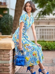 Joe Browns Blue Vintage Tie-Waist Shirt Dress - Image 2 of 7