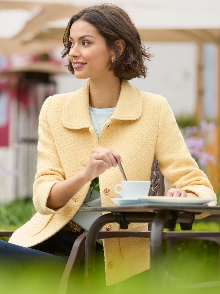Joe Browns Yellow Vintage Collared Tweed Jacket - Image 2 of 7