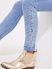 Joe Browns Blue Floral Print Skinny Jeans - Image 5 of 6